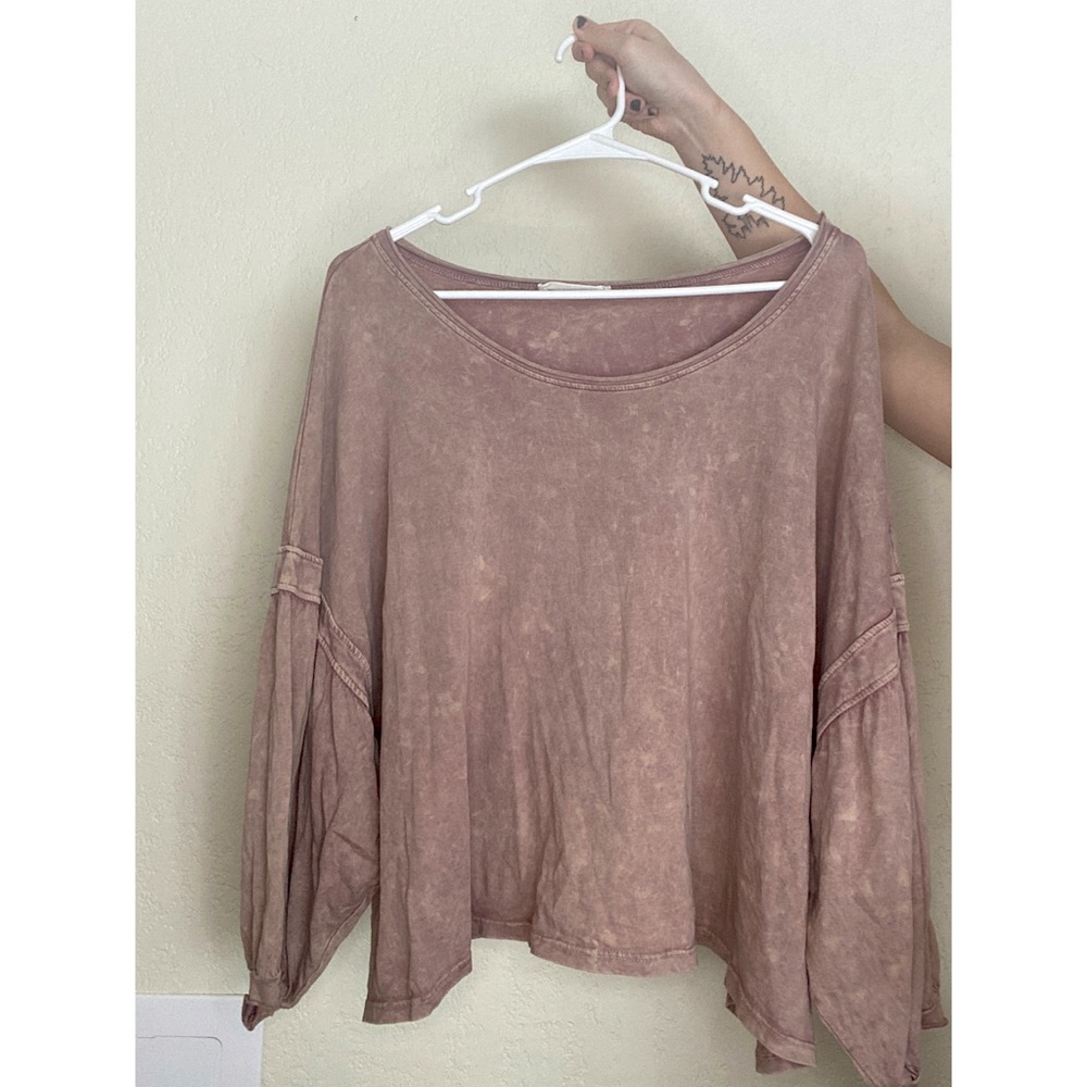 mauve bell sleeve top